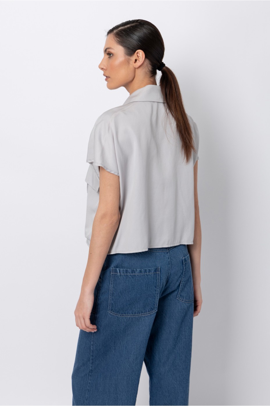 ΠΟΥΚΑΜΙΣΟ CROP ΜΕ ΕΞΩΤΕΡΙΚΕΣ ΤΣΕΠΕΣ ZOE BLACK