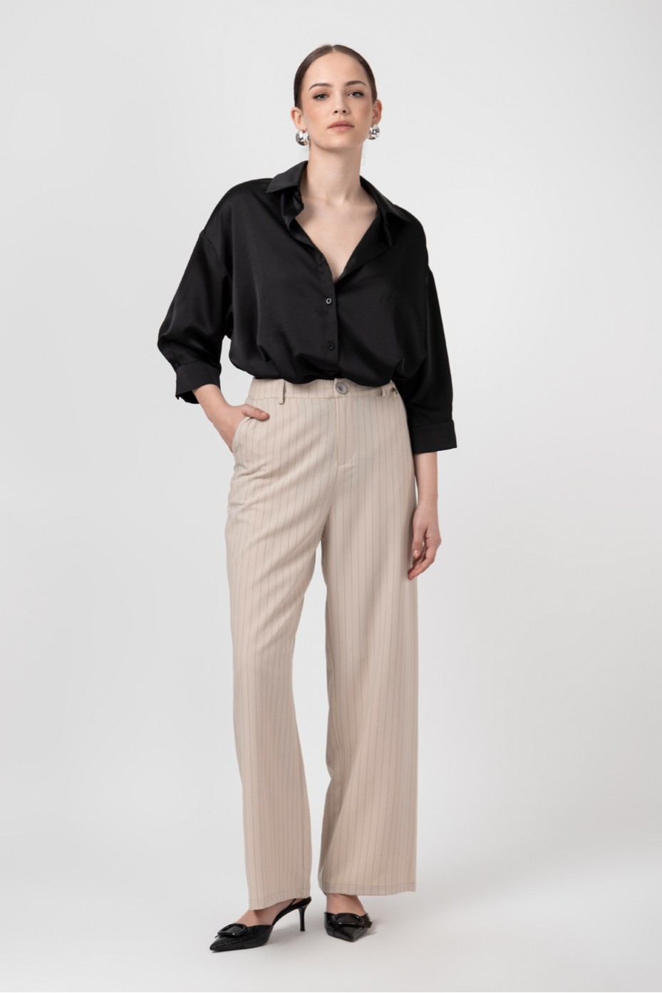 ΠΟΥΚΑΜΙΣΟ ΣΑΤΕΝ OVERSIZED ZOE BLACK
