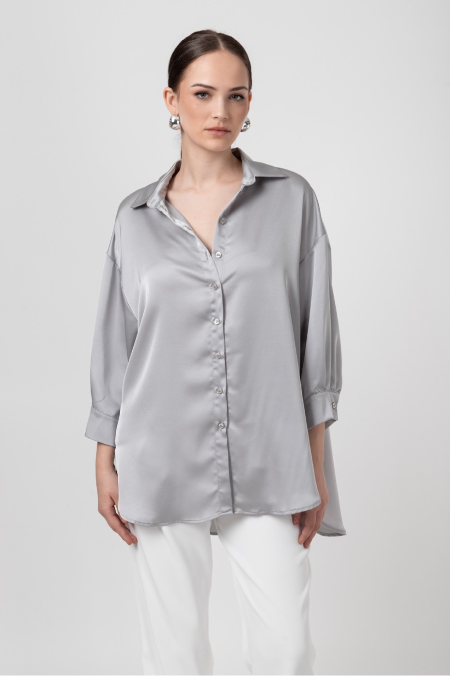 ΠΟΥΚΑΜΙΣΟ ΣΑΤΕΝ OVERSIZED ZOE BLACK