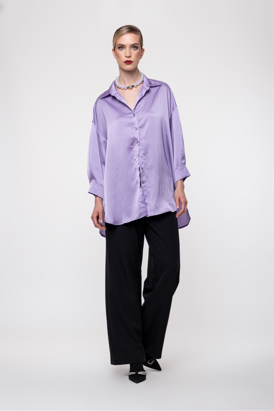ΠΟΥΚΑΜΙΣΟ ΣΑΤΕΝ OVERSIZED ZOE BLACK