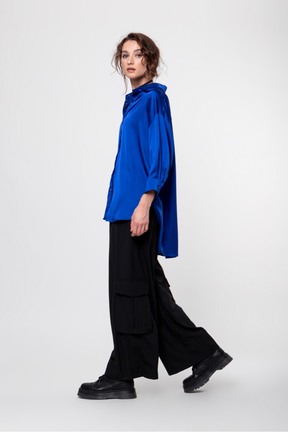 ΠΟΥΚΑΜΙΣΟ ΣΑΤΕΝ OVERSIZED ZOE BLACK