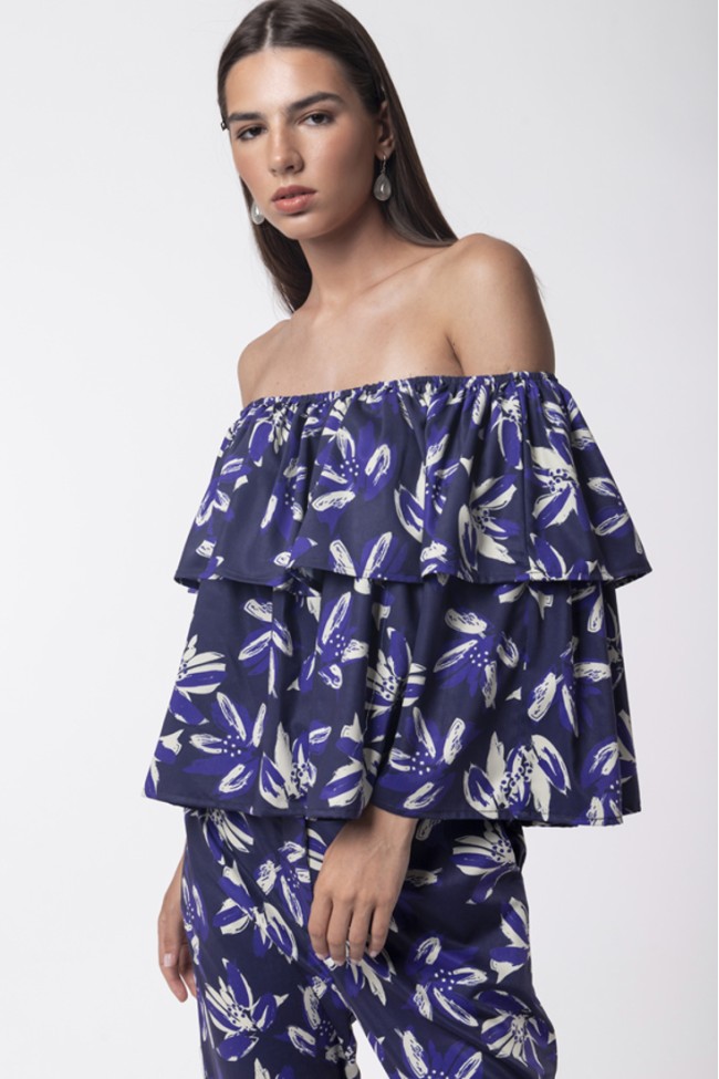 ΜΠΛΟΥΖΑ ΕΜΠΡΙΜΕ OFF SHOULDER ZOE BLACK